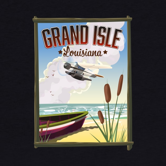 Grand Isle, Louisiana Travel poster by nickemporium1